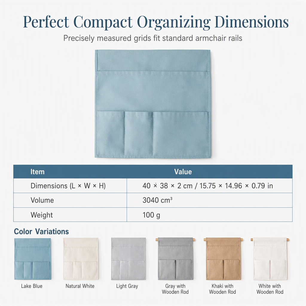 Canvas Bankorganizer met Opbergvakken – productafbeelding