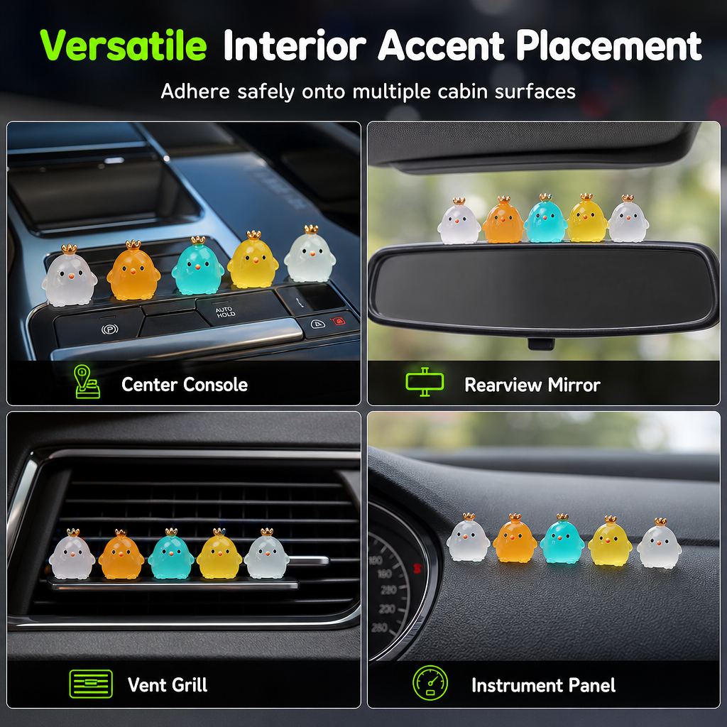 Lichtgevende Kuikenfiguurtjes voor het Dashboard – productafbeelding