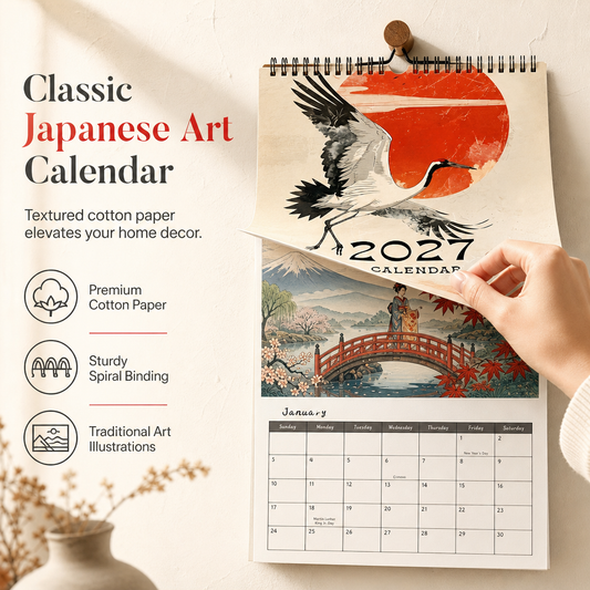 Hangkalender met Japanse Kunst – productafbeelding
