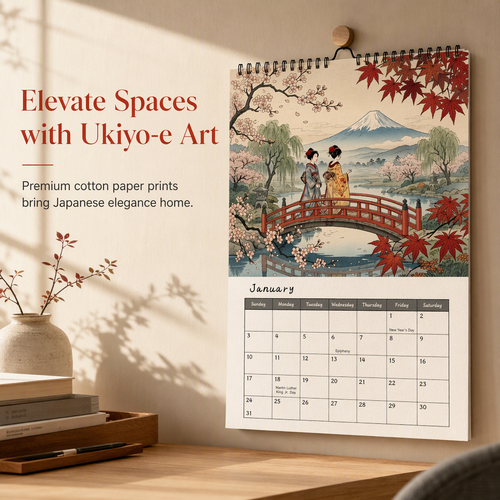 Hangkalender met Japanse Kunst – productafbeelding