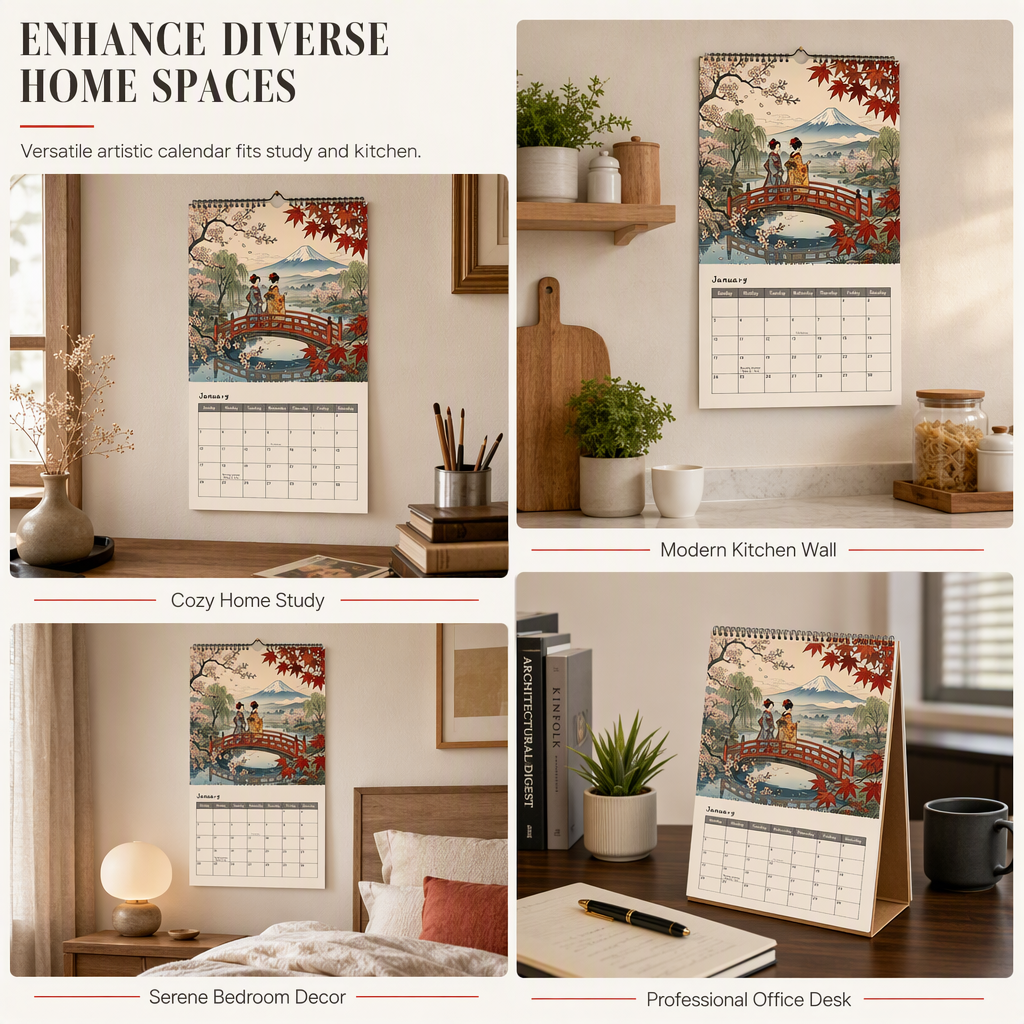 Hangkalender met Japanse Kunst – productafbeelding