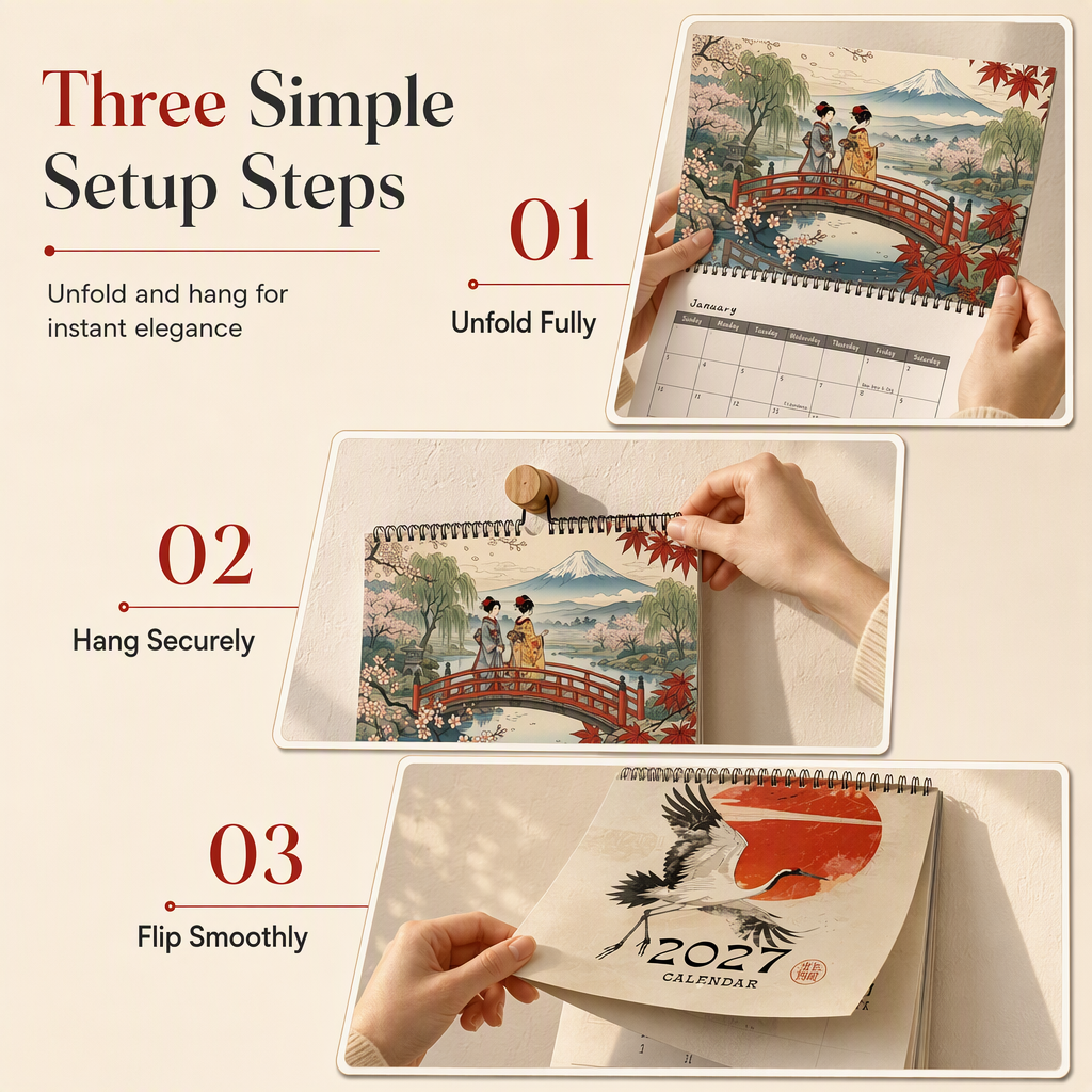 Hangkalender met Japanse Kunst – productafbeelding