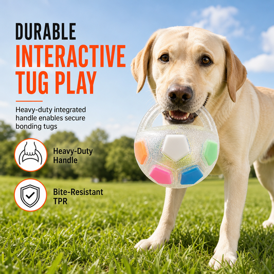 Interactieve Voetbal voor Honden met Treklussen – productafbeelding
