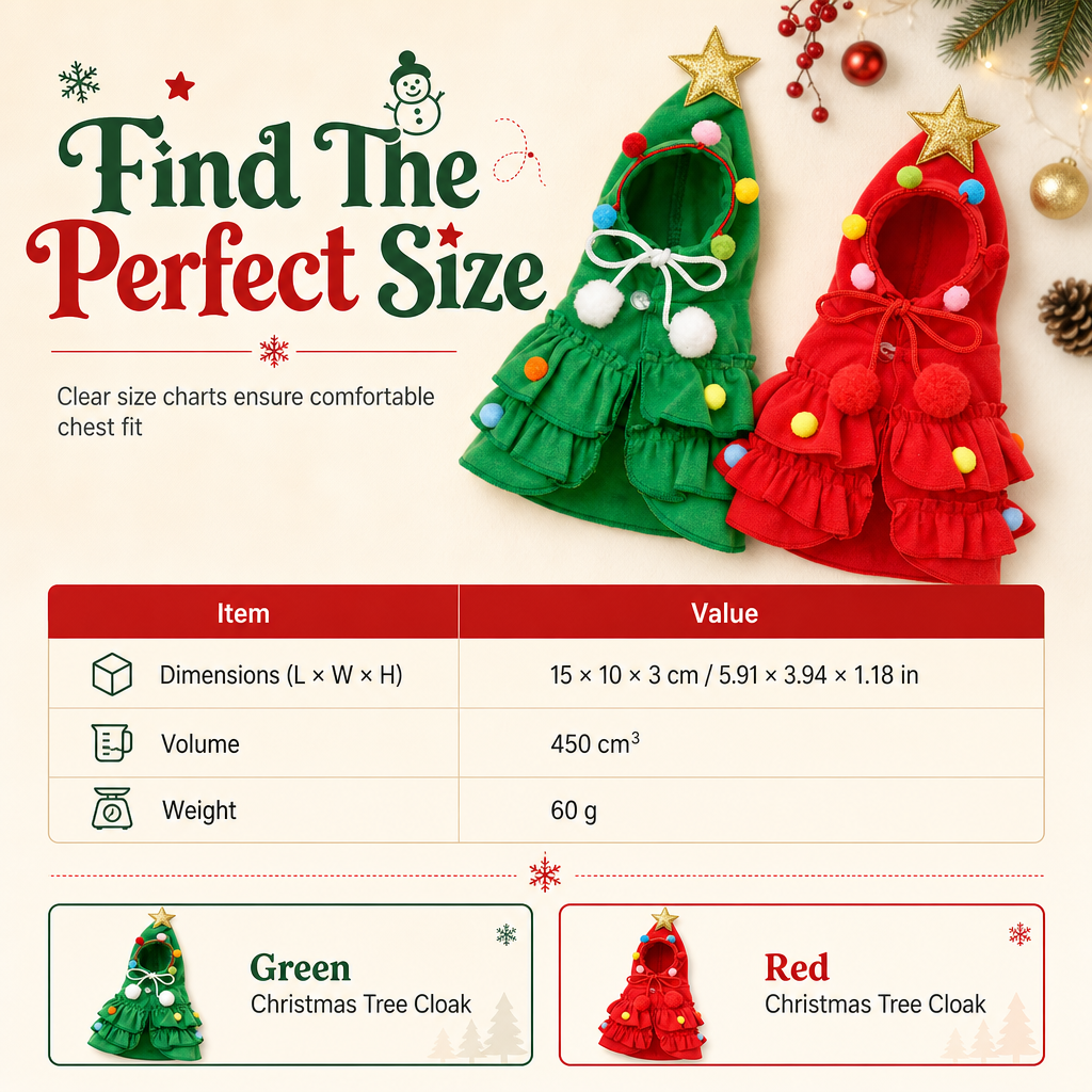 Kerstboomcape voor Honden en Katten – productafbeelding