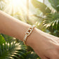 Goudkleurige Schakelarmband met Zirkonia – productafbeelding
