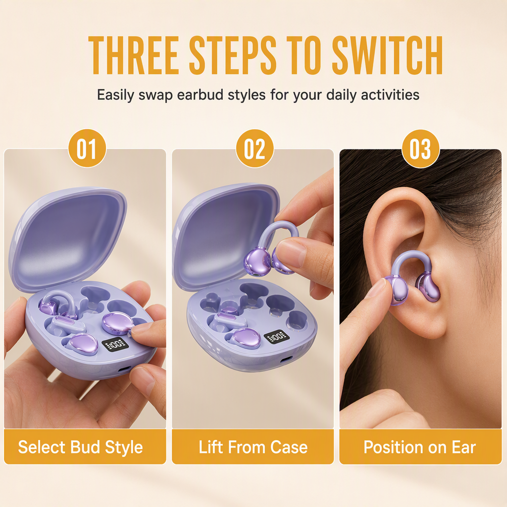 3-in-1 Bluetooth-Oordopjes – productafbeelding