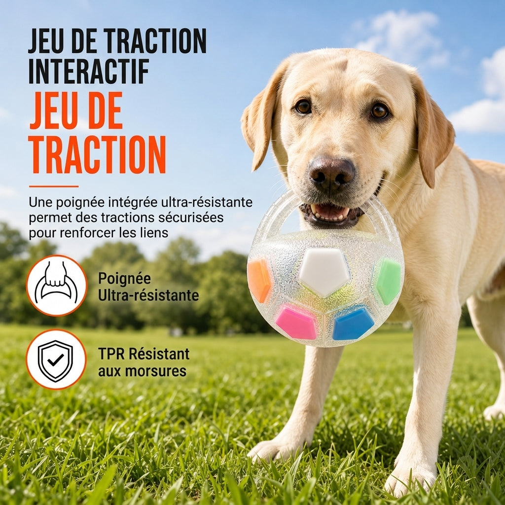 Interactieve Voetbal voor Honden met Treklussen – productafbeelding