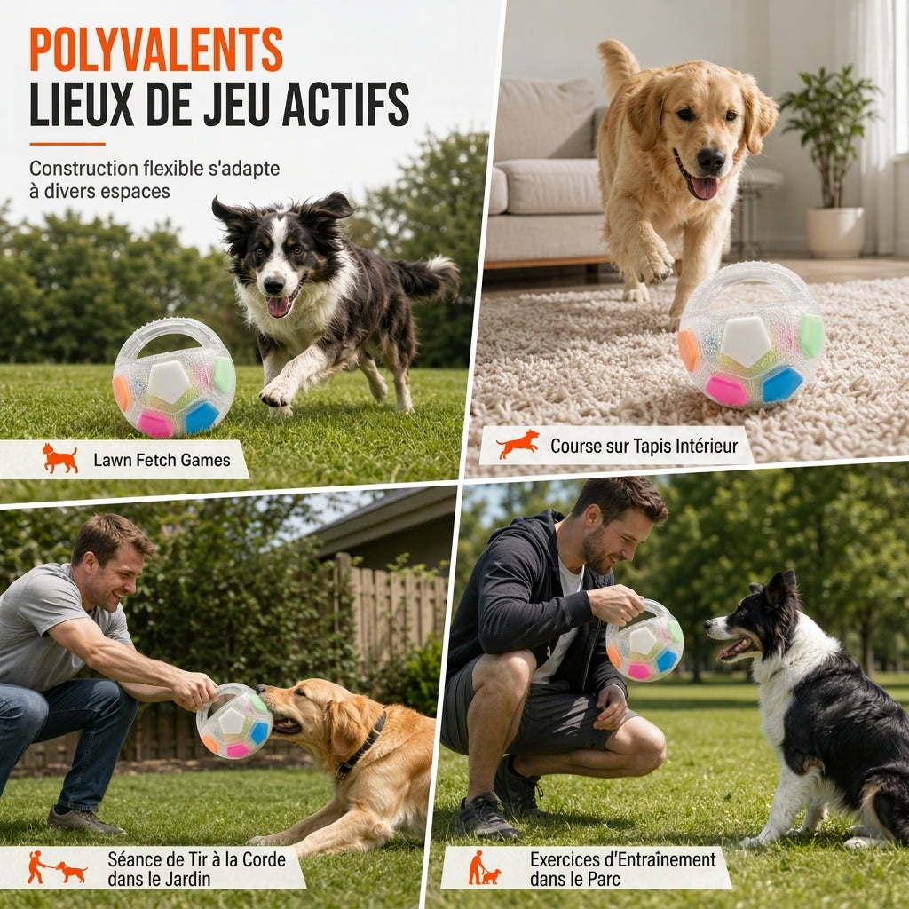 Interactieve Voetbal voor Honden met Treklussen – productafbeelding