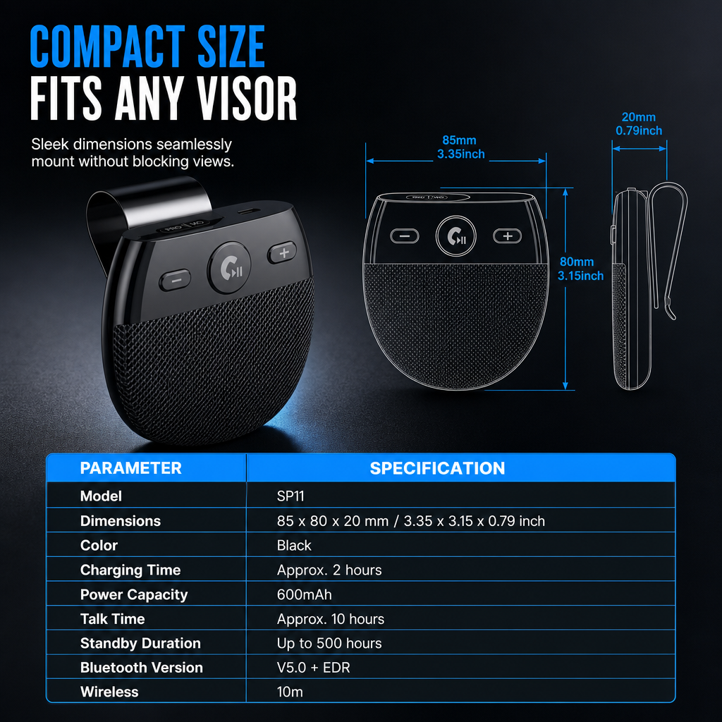 Bluetooth-Speakerphone voor Zonneklep – productafbeelding