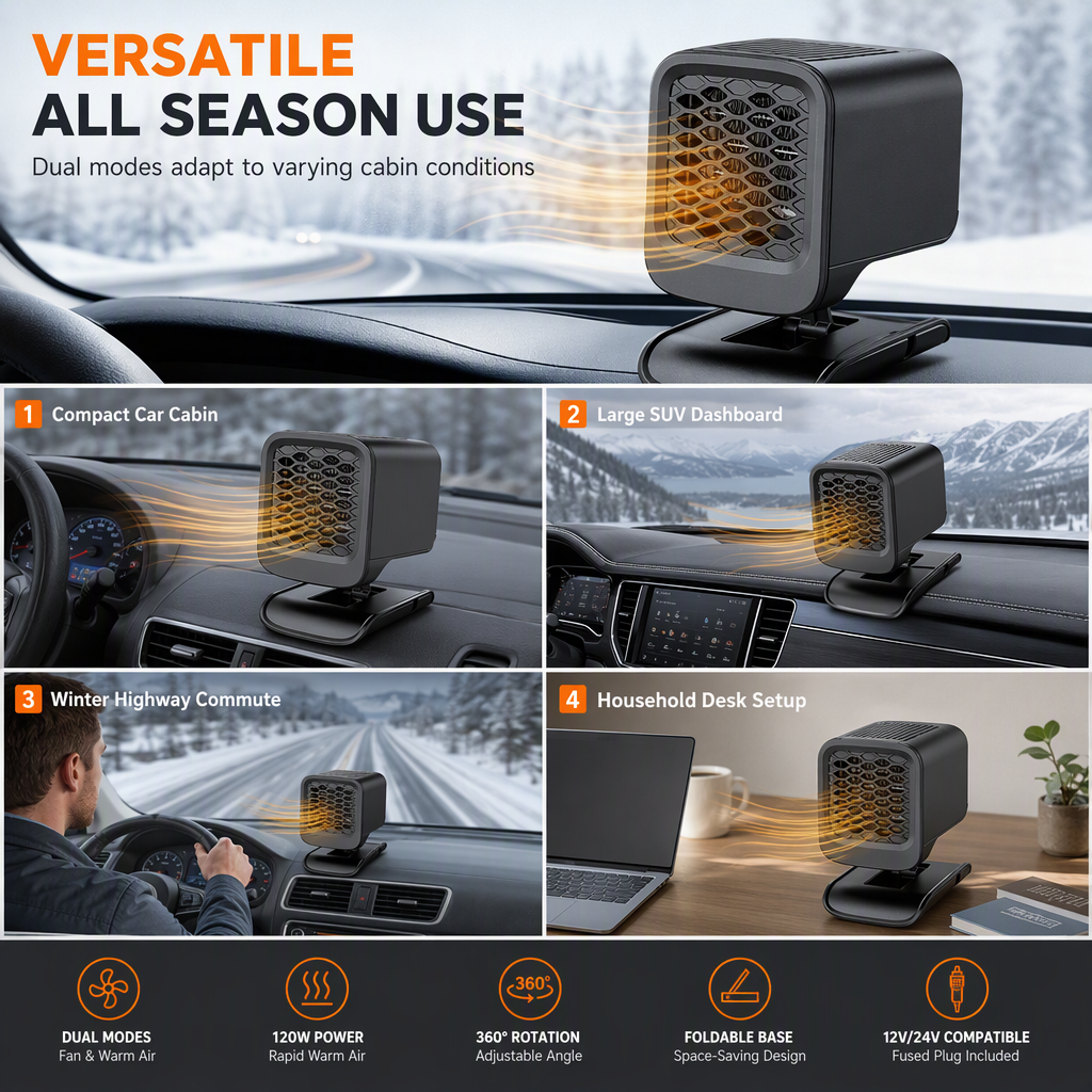 Opvouwbare Ventilator voor Autoruiten – productafbeelding