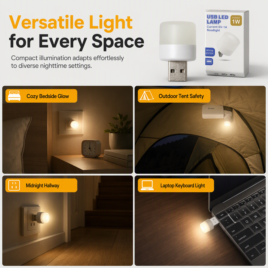 Mini USB-LED-Nachtlampjes – productafbeelding