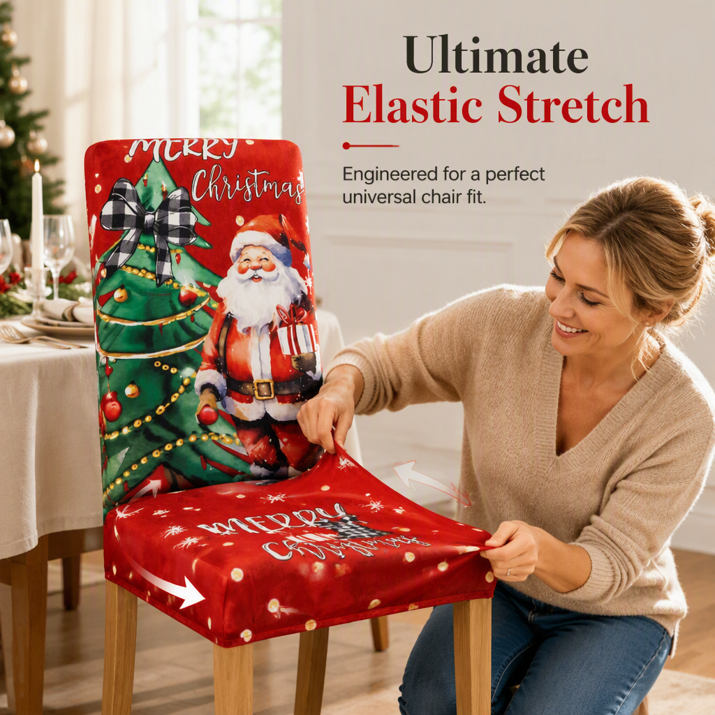 Elastische Kerststoelhoes – productafbeelding