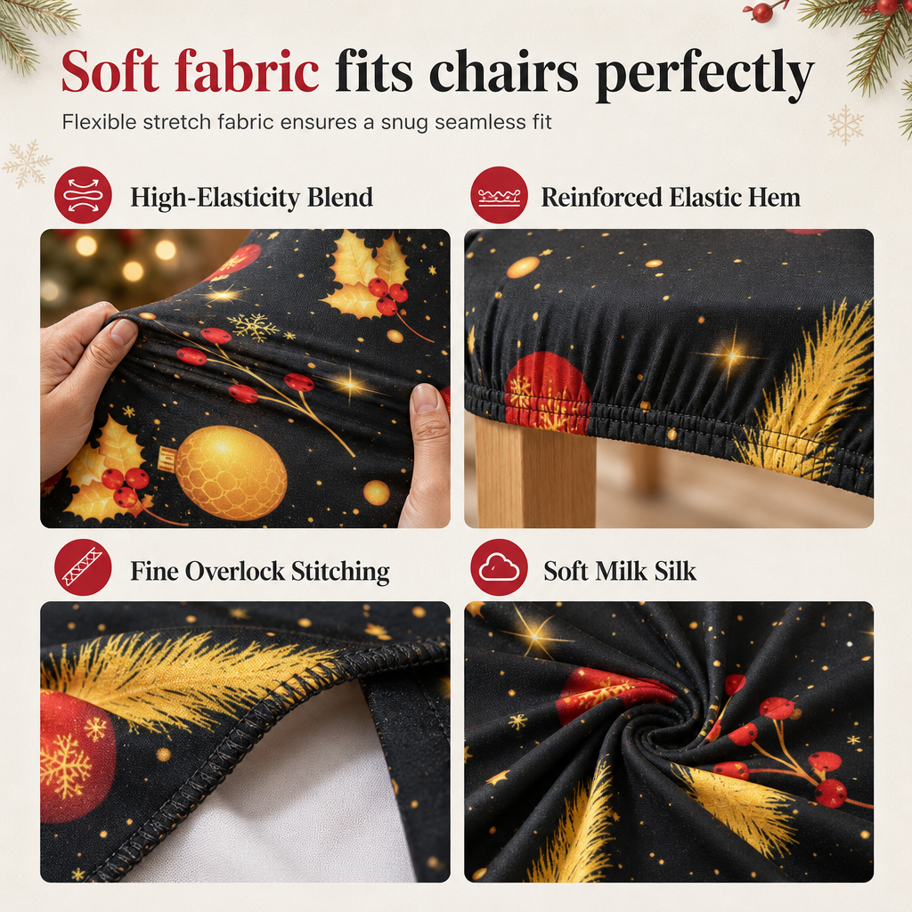 Elastische Kerststoelhoes – productafbeelding