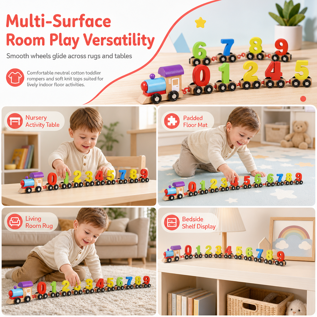 Magnetische Houten Getallentrein – productafbeelding