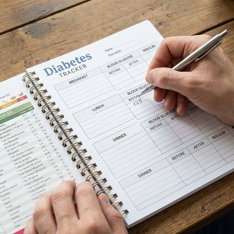 Diabeteslogboek met Voedingslijst – productafbeelding