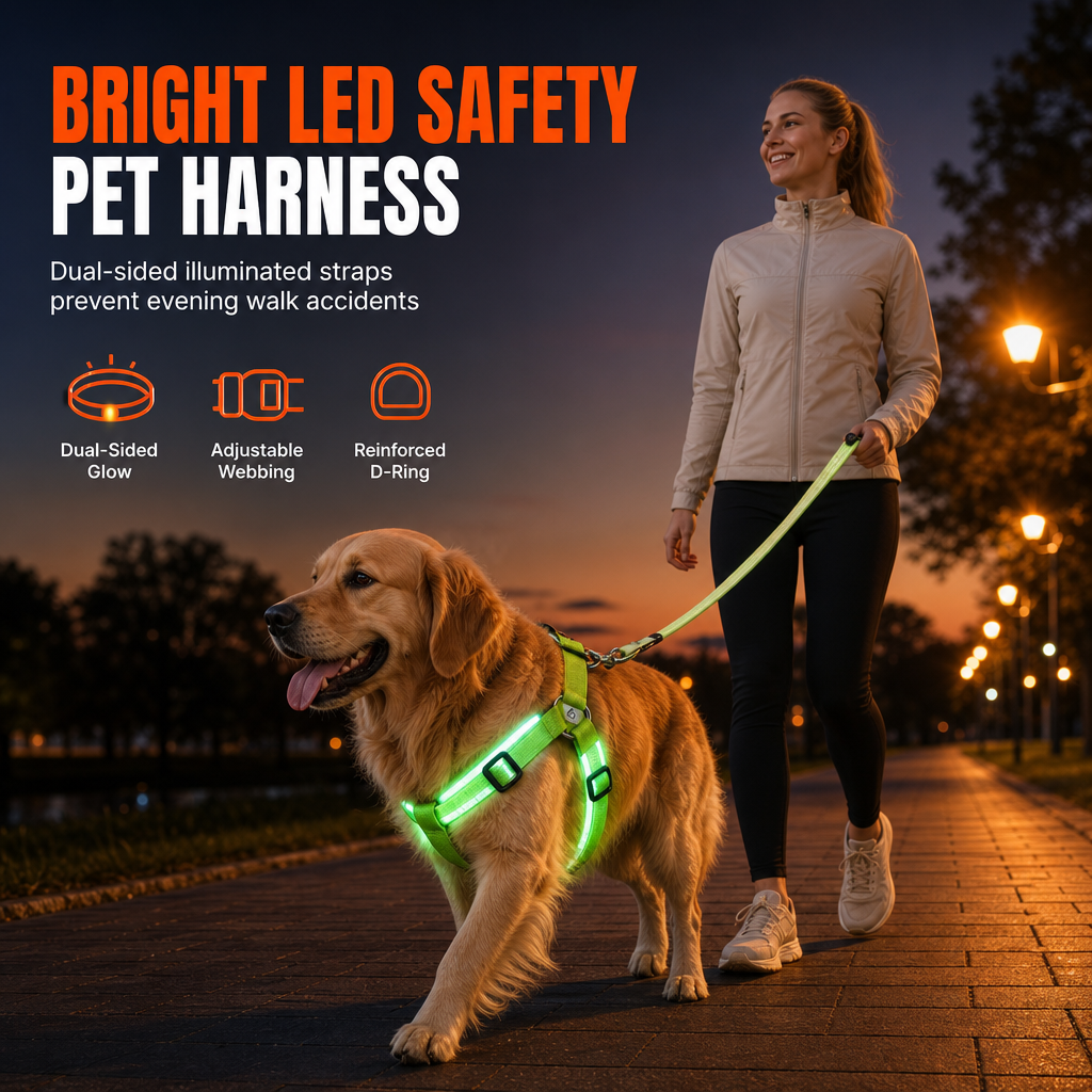 Verstelbaar Hondentuig met LED-Licht – productafbeelding