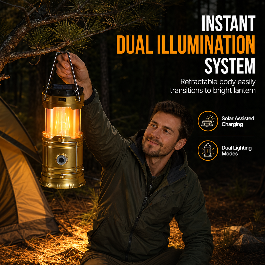 Inklapbare Solar-Kampeerlamp – productafbeelding