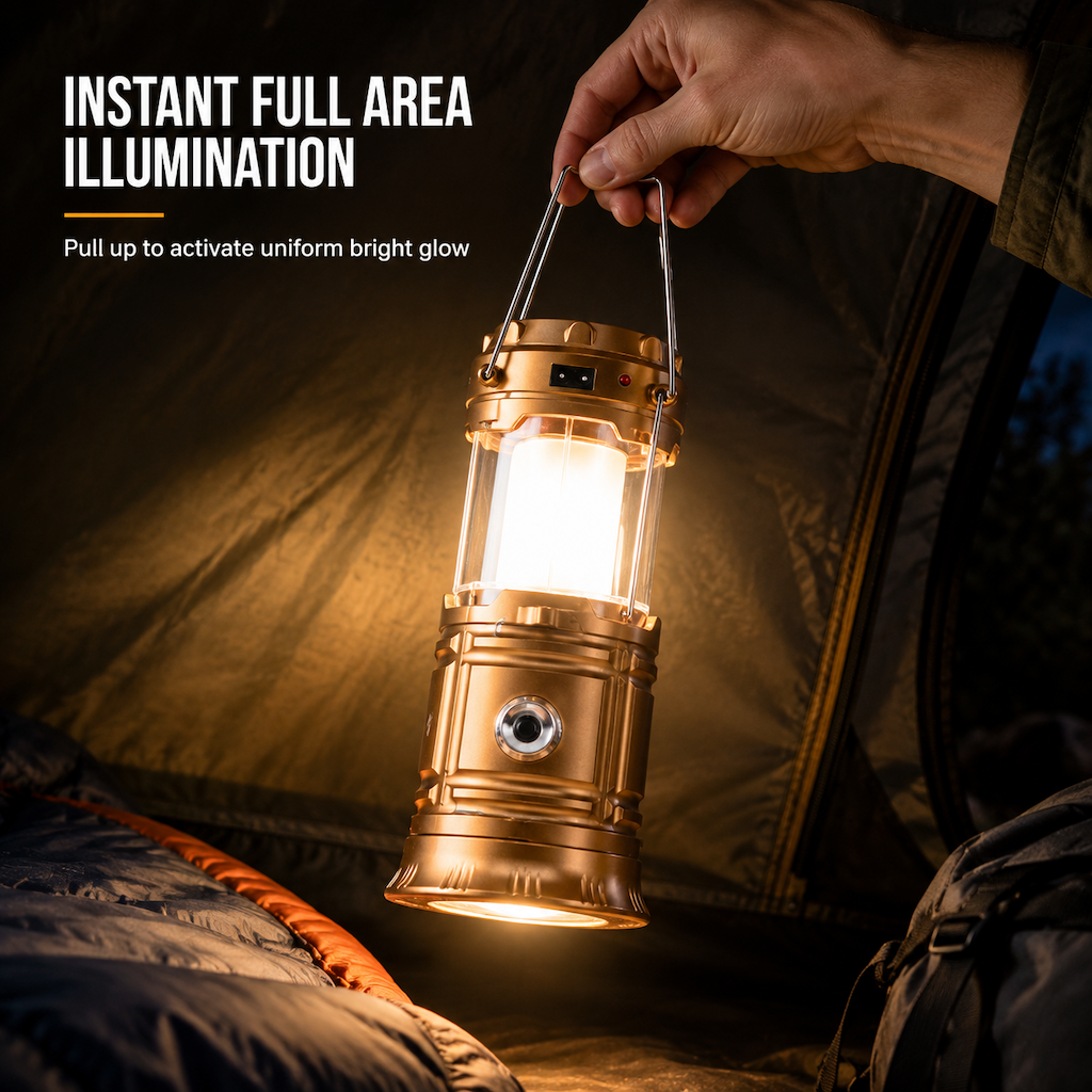 Inklapbare Solar-Kampeerlamp – productafbeelding
