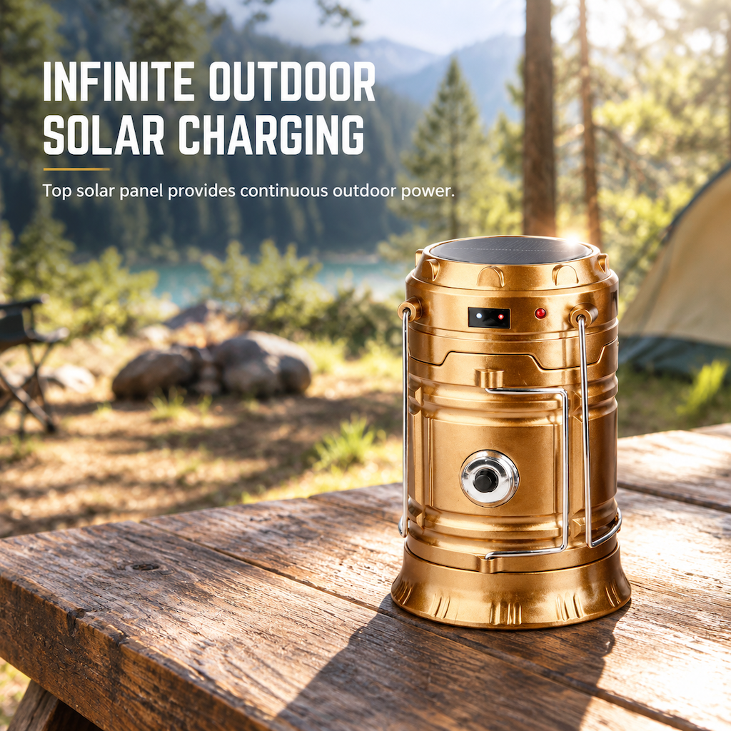 Inklapbare Solar-Kampeerlamp – productafbeelding