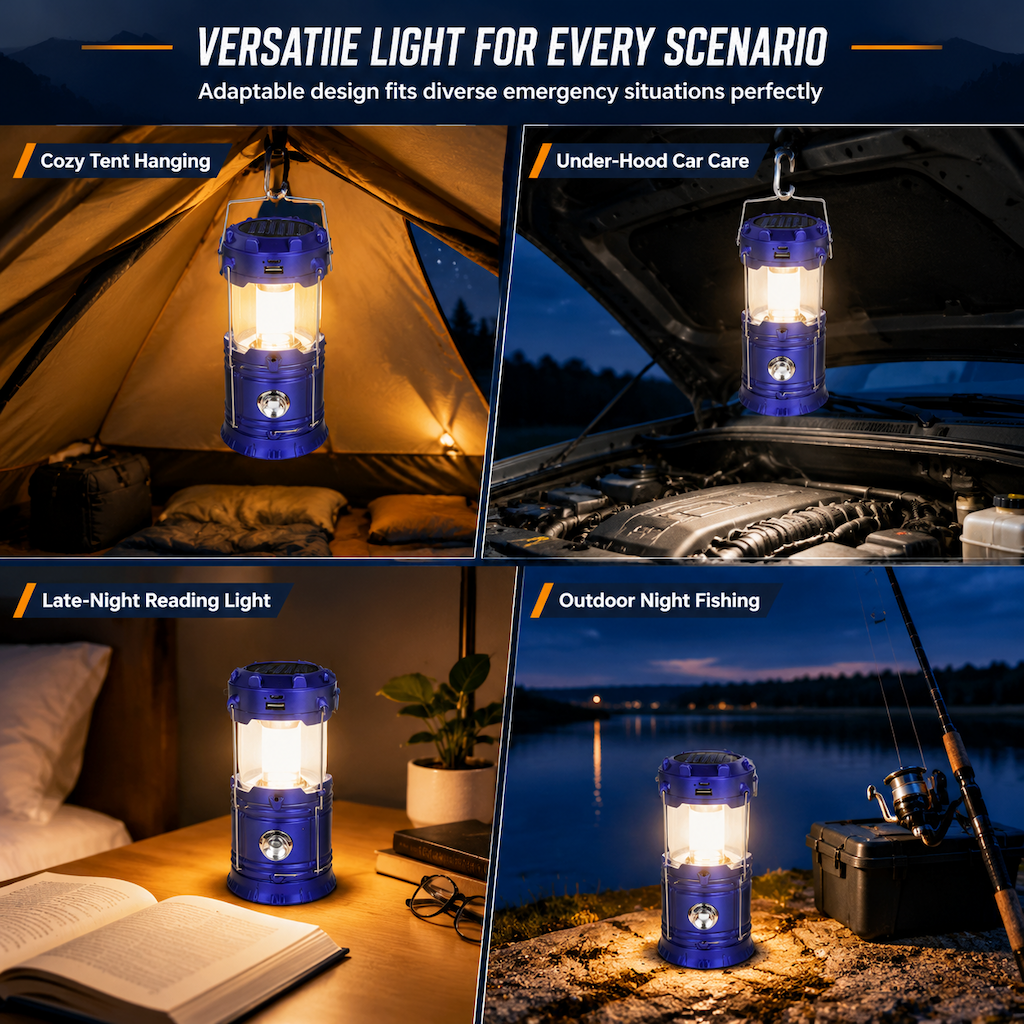 Inklapbare Solar-Kampeerlamp – productafbeelding