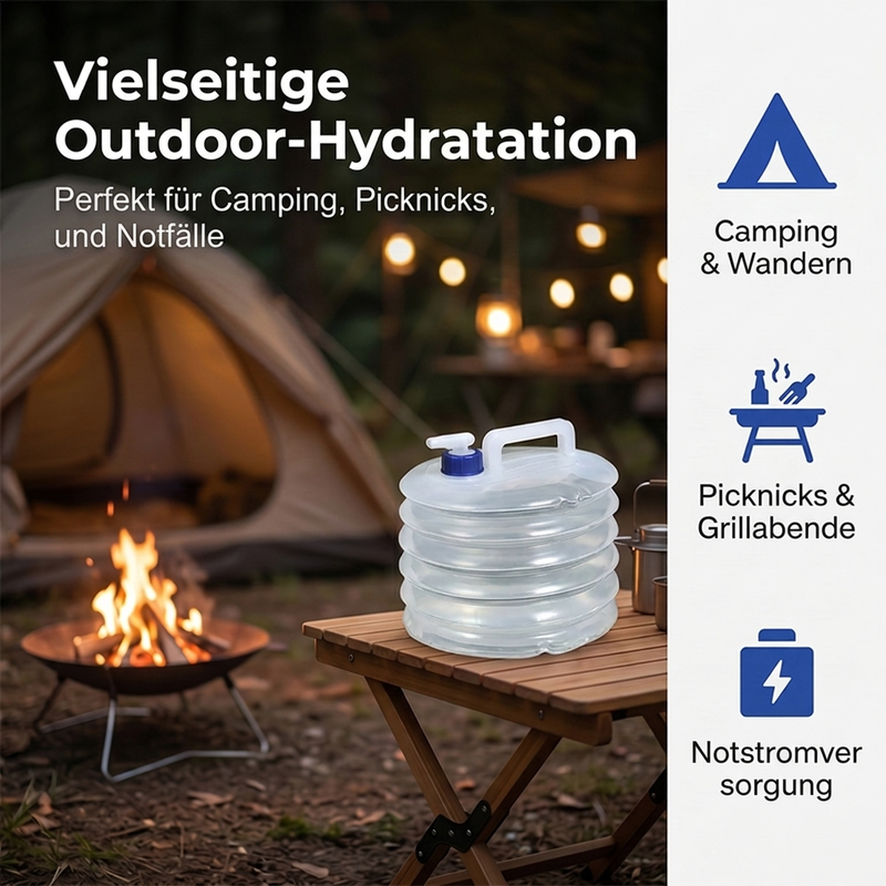 Opvouwbare Watercontainer met Tapventiel – productafbeelding